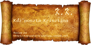Káposzta Krisztina névjegykártya