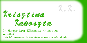 krisztina kaposzta business card